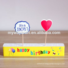 Birthday party decoration birthday cake paper cake topper of printed glossy lamination design